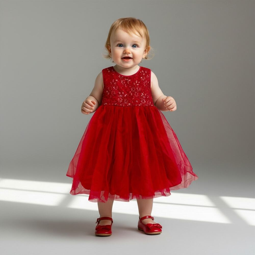 Marmellata Girls 2T Magenta Sparkle Special Occasion Party Dress Holiday Formal